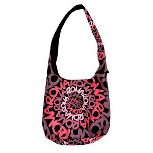 Robin Ruth Roma Shoulder Bag Pink Black Graphic City Print Travel Souvenir Tote